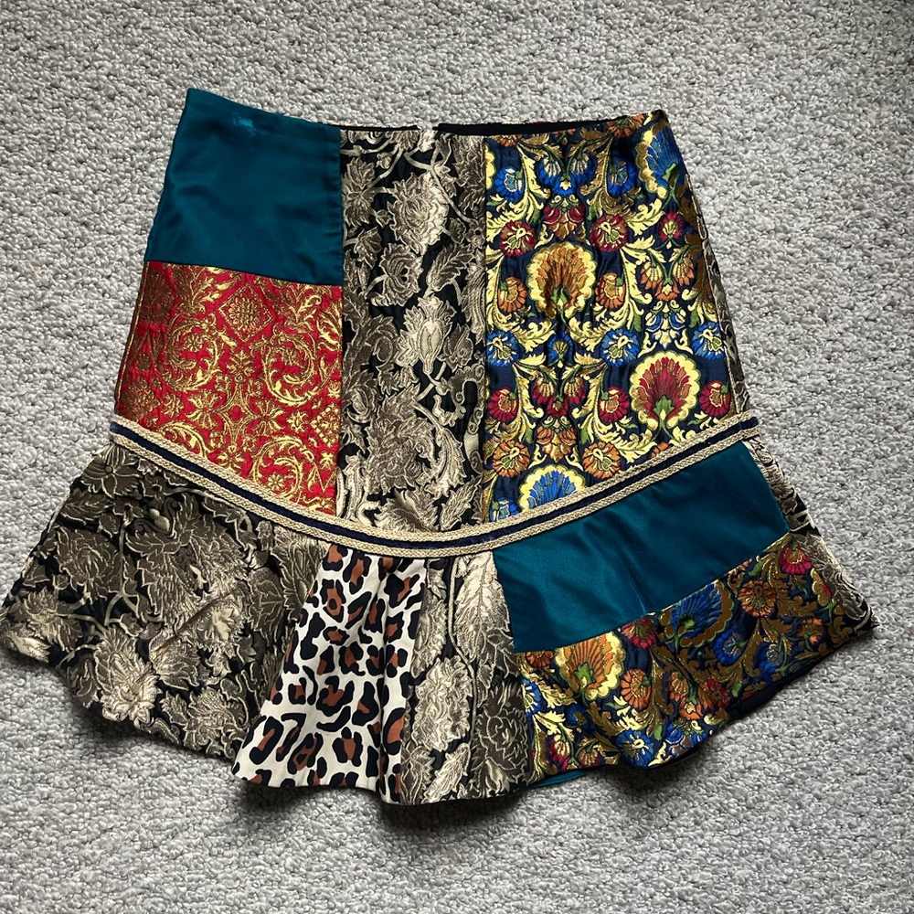 Alice + Olivia Patchwork Mini Skirt